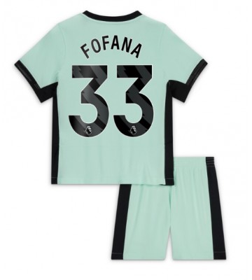 Chelsea Wesley Fofana #33 Koszulka Trzecich Dziecięca 2023-24 Krótki Rękaw (+ Krótkie spodenki)